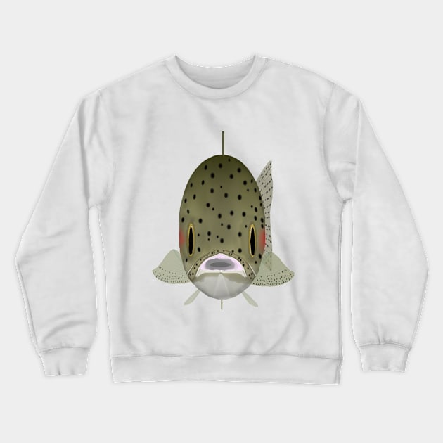 Rainbow Trout Fish Head Crewneck Sweatshirt by FishFolkArt